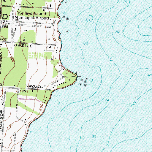 Topographic Map of Barnums Point, OH