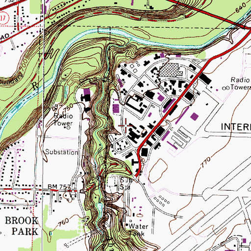 Topographic Map of Glenn Research Center, OH