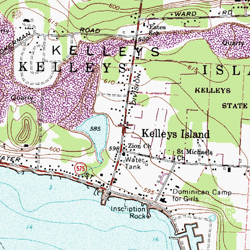 Topographic Map of Old Stone Church, OH