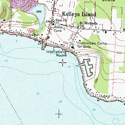 Topographic Map of South Bay, OH