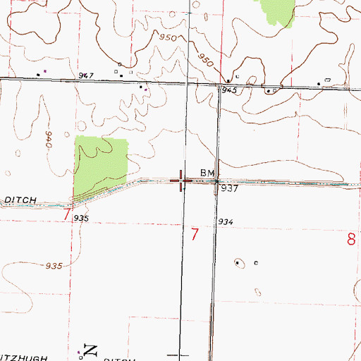 Topographic Map of Number 28 Ditch, OH