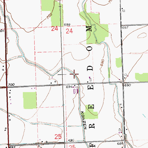 Topographic Map of Konzem Ditch, OH