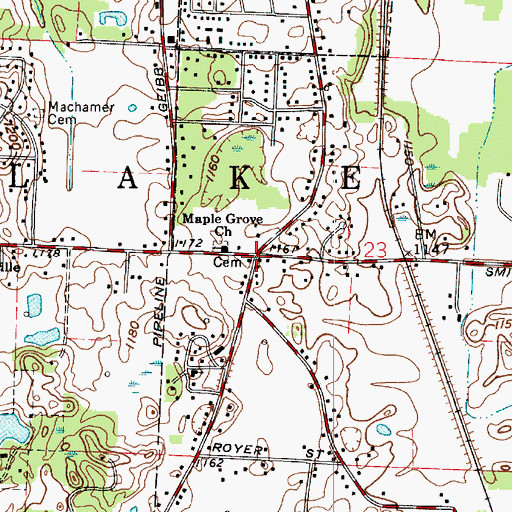 Topographic Map of Midway, OH