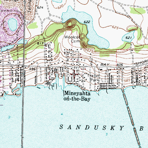 Topographic Map of Mineyahta-on-the Bay, OH