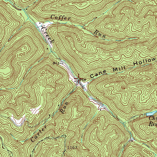 Topographic Map of Carter Run, OH