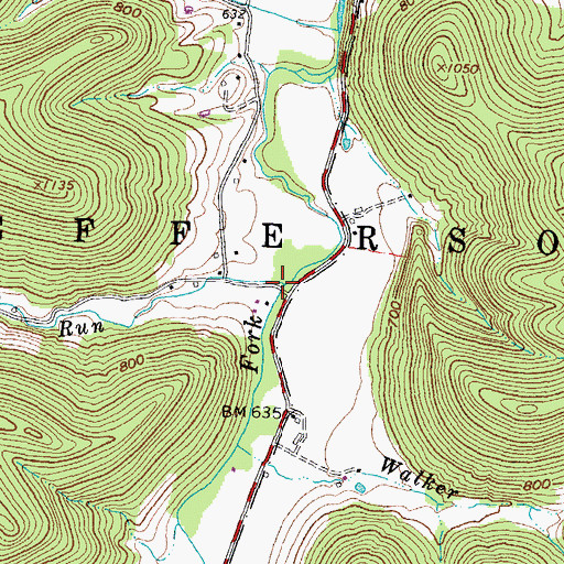 Topographic Map of Cassel Run, OH