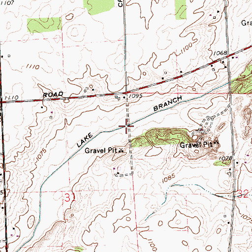 Topographic Map of Lake Branch Ditch, OH