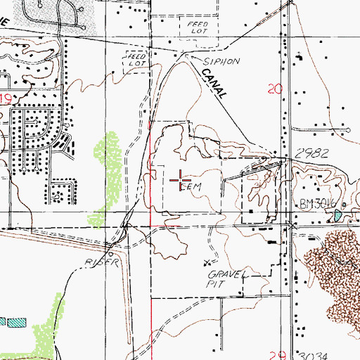 Topographic Map of Safford Union Cemetery, AZ