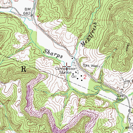 Topographic Map of McElfresh Run, OH