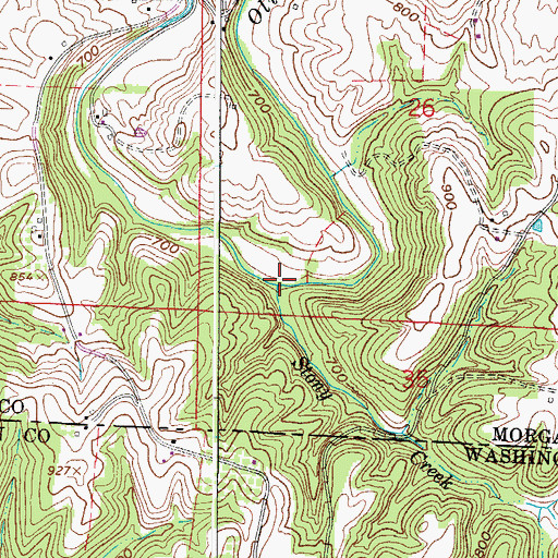 Topographic Map of Stony Creek, OH