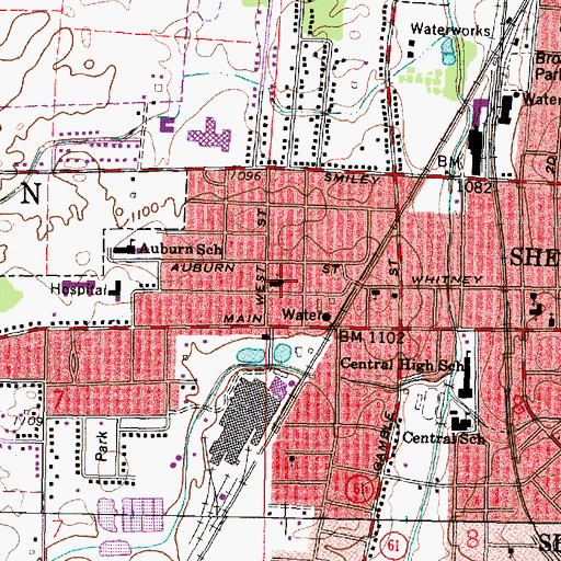Topographic Map of Most Pure Heart of Mary Catholic Church, OH