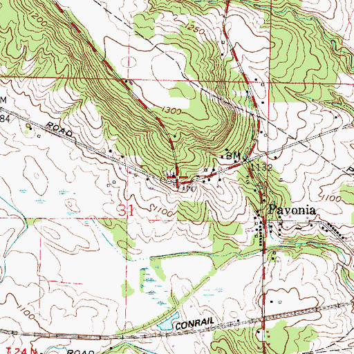 Topographic Map of Pavonia United Methodist Church, OH