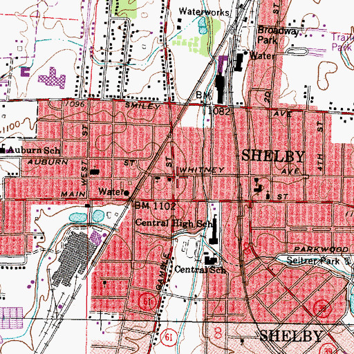 Topographic Map of Saint Marks Episcopal Church, OH