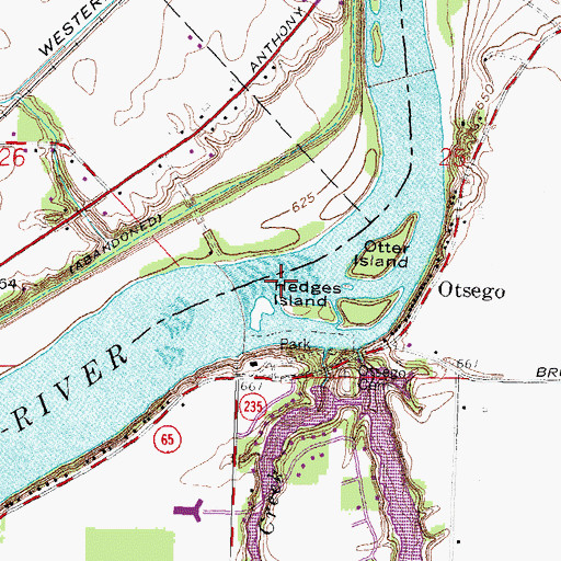 Topographic Map of Bear Rapids, OH