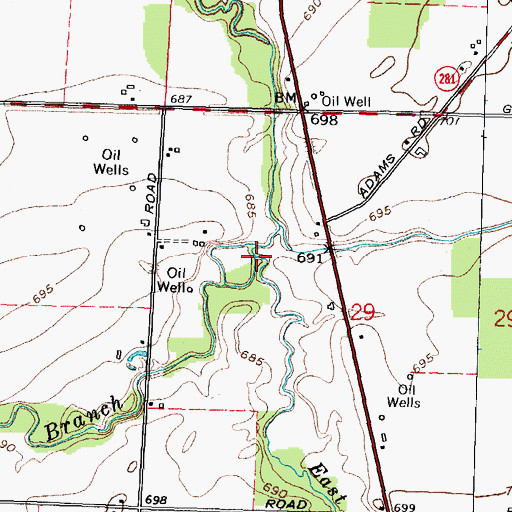 Topographic Map of East Branch Portage River, OH