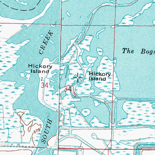 Topographic Map of Hickory Island, OH