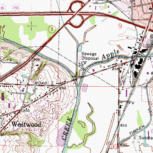 Topographic Map of Christmas Run, OH