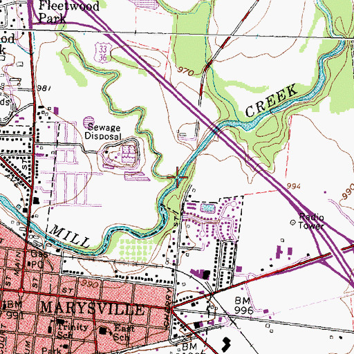 Topographic Map of Crosses Run, OH