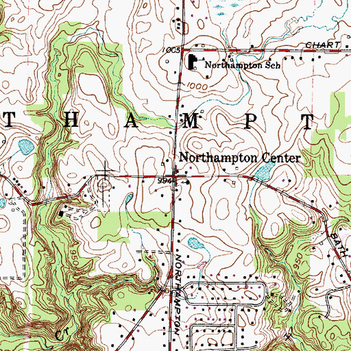 Topographic Map of Northampton Center, OH