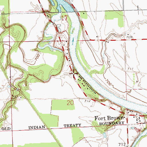 Topographic Map of Canalport, OH