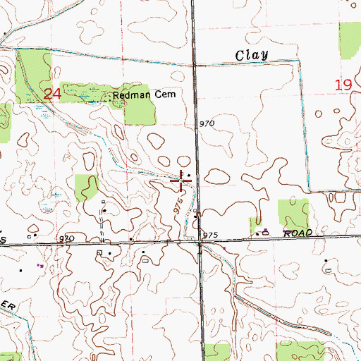 Topographic Map of Esty Ditch, OH