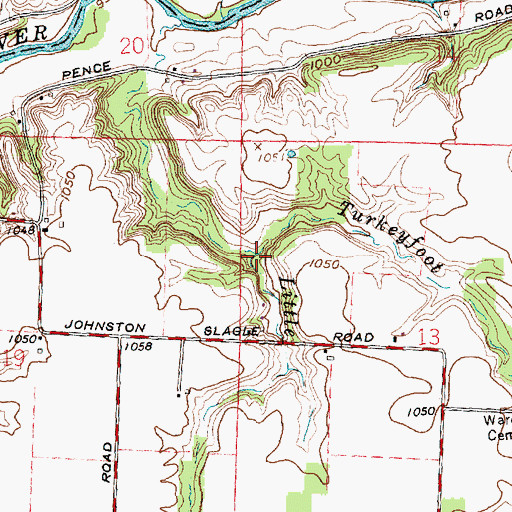 Topographic Map of Little Turkeyfoot Creek, OH