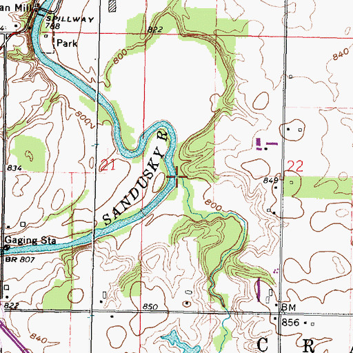Topographic Map of Rock Run, OH