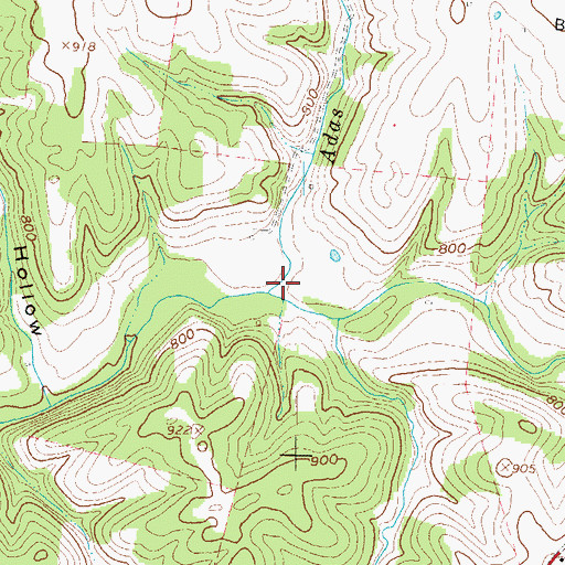 Topographic Map of Adas Run, OH