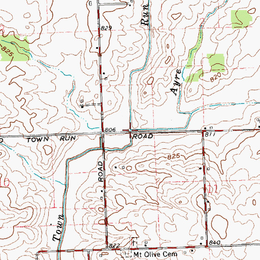 Topographic Map of Ayre Ditch, OH