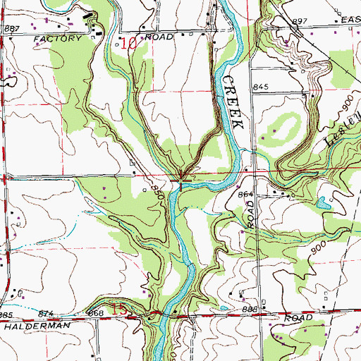 Topographic Map of Bantas Fork, OH