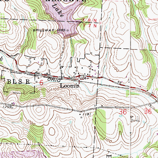 Topographic Map of Barkcamp Creek, OH