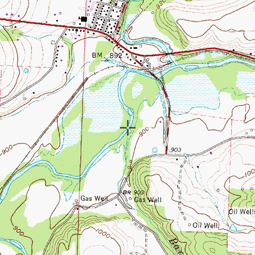 Topographic Map of Barney Run, OH