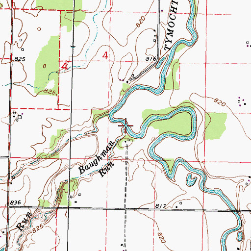 Topographic Map of Baughman Run, OH