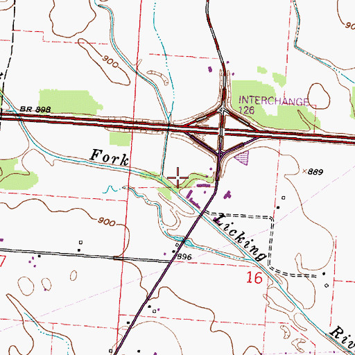 Topographic Map of Bell Run, OH