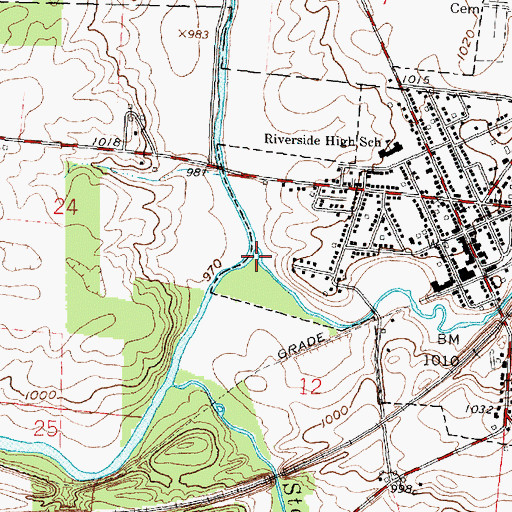 Topographic Map of Bokengehalas Creek, OH