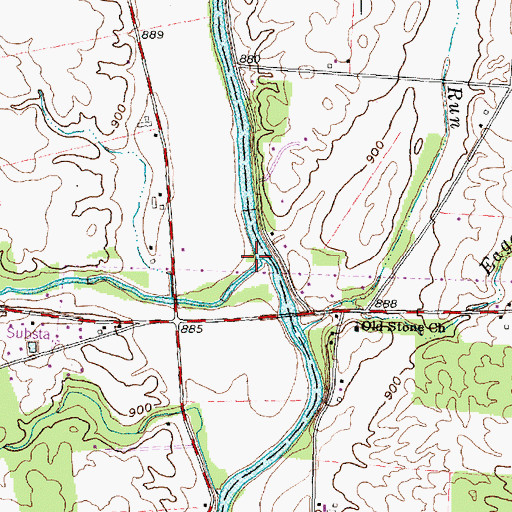 Topographic Map of Bokes Creek, OH
