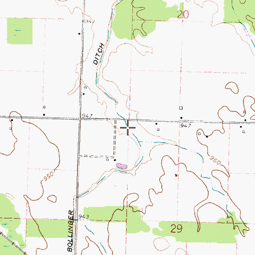 Topographic Map of Bollinger Ditch, OH