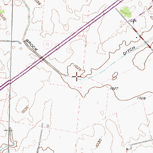Topographic Map of Brock Ditch, OH