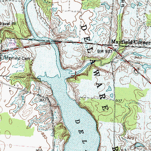 Topographic Map of Brondige Run, OH
