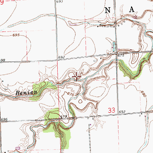 Topographic Map of Brubaker Creek, OH