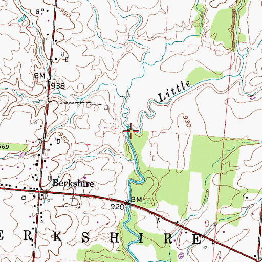 Topographic Map of Butler Run, OH