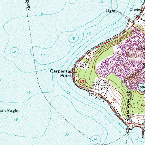 Topographic Map of Carpenter Point, OH