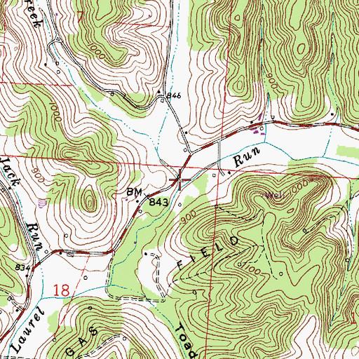 Topographic Map of Cola Creek, OH