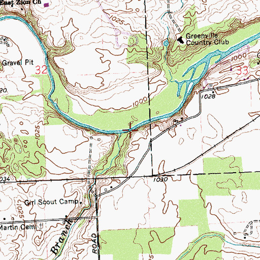 Topographic Map of Dividing Branch, OH