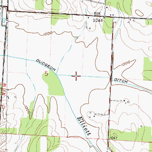 Topographic Map of Dudgeon Ditch, OH