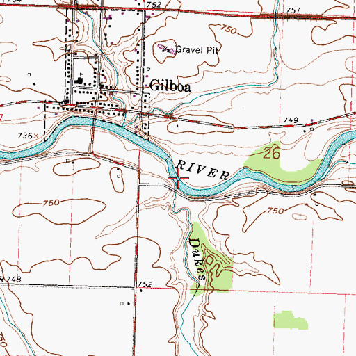 Topographic Map of Dukes Run, OH