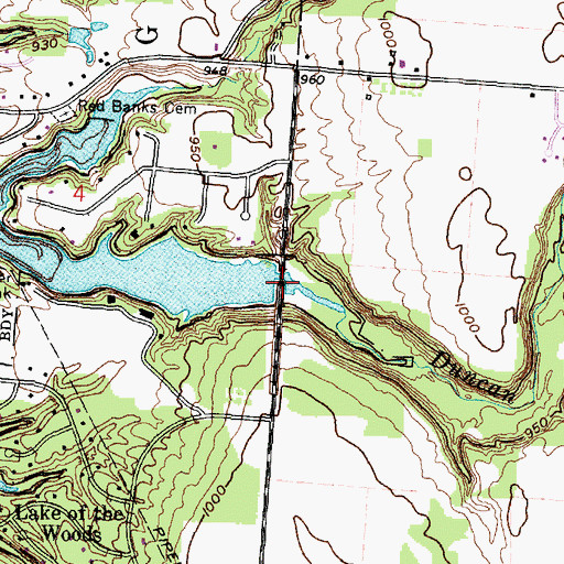 Topographic Map of Duncan Run, OH