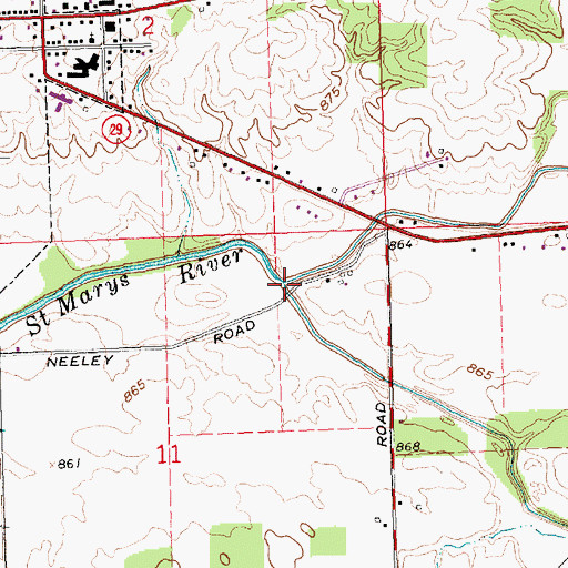 Topographic Map of East Branch, OH