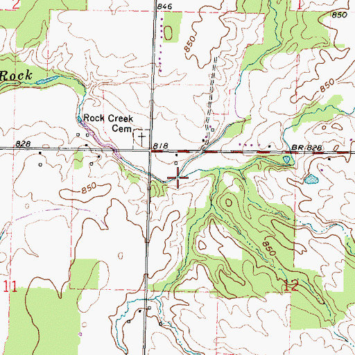 Topographic Map of East Branch Rock Creek, OH