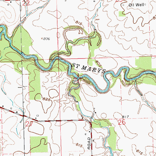Topographic Map of Eightmile Creek, OH